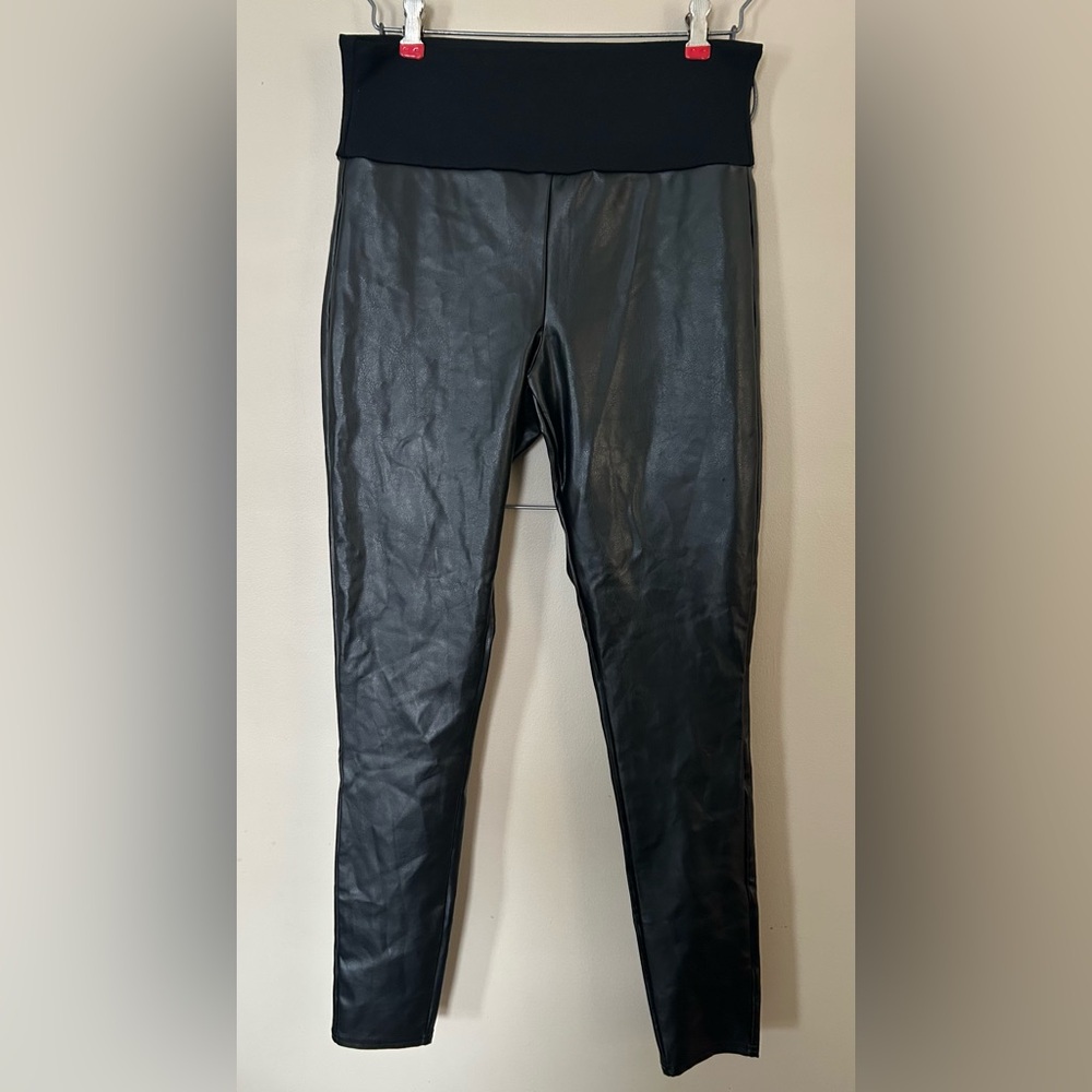 Red Hot Spanx Black Faux Leather Leggings